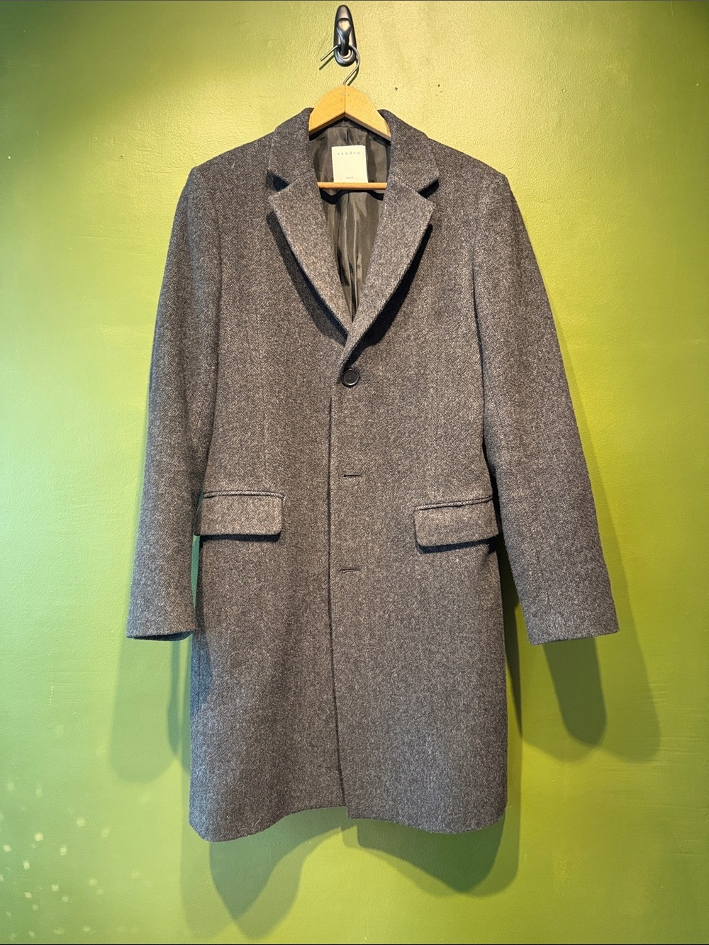 Sandro Apollo Men's Gray Wool Overcoat